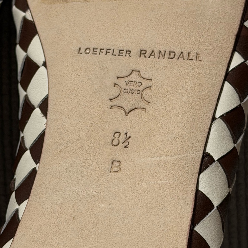 Loeffler Randall Leonie Chocolate/Cream Woven Ballet Flat - Picture 10 of 11
